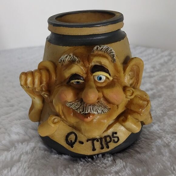 Clay Pottery Unique Handcrafted Resin Q-tip Holder - Picture 7 of 7